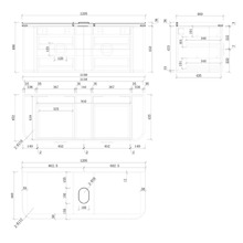 Delphi 1200mm Wall Hung Single Vanity